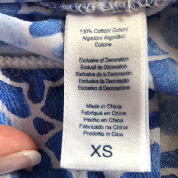 Oscar de la Renta floral button up tunic w/ scroll work szXs - Picture 10 of 12